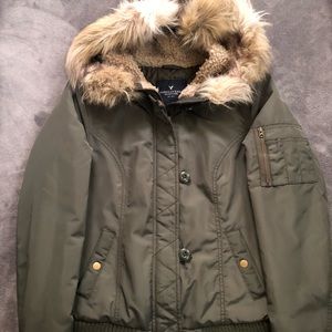American Eagle Hooded Bomber Jacket